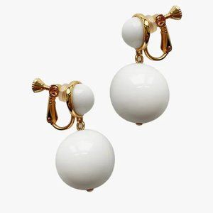 Jenny Walton  -  White Double Drop Earrings